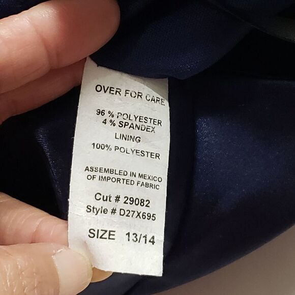 Windsor Metallic Blue Satin Side Pleats Tie Around Bodycon Dress Size 13 NWT - Picture 10 of 16